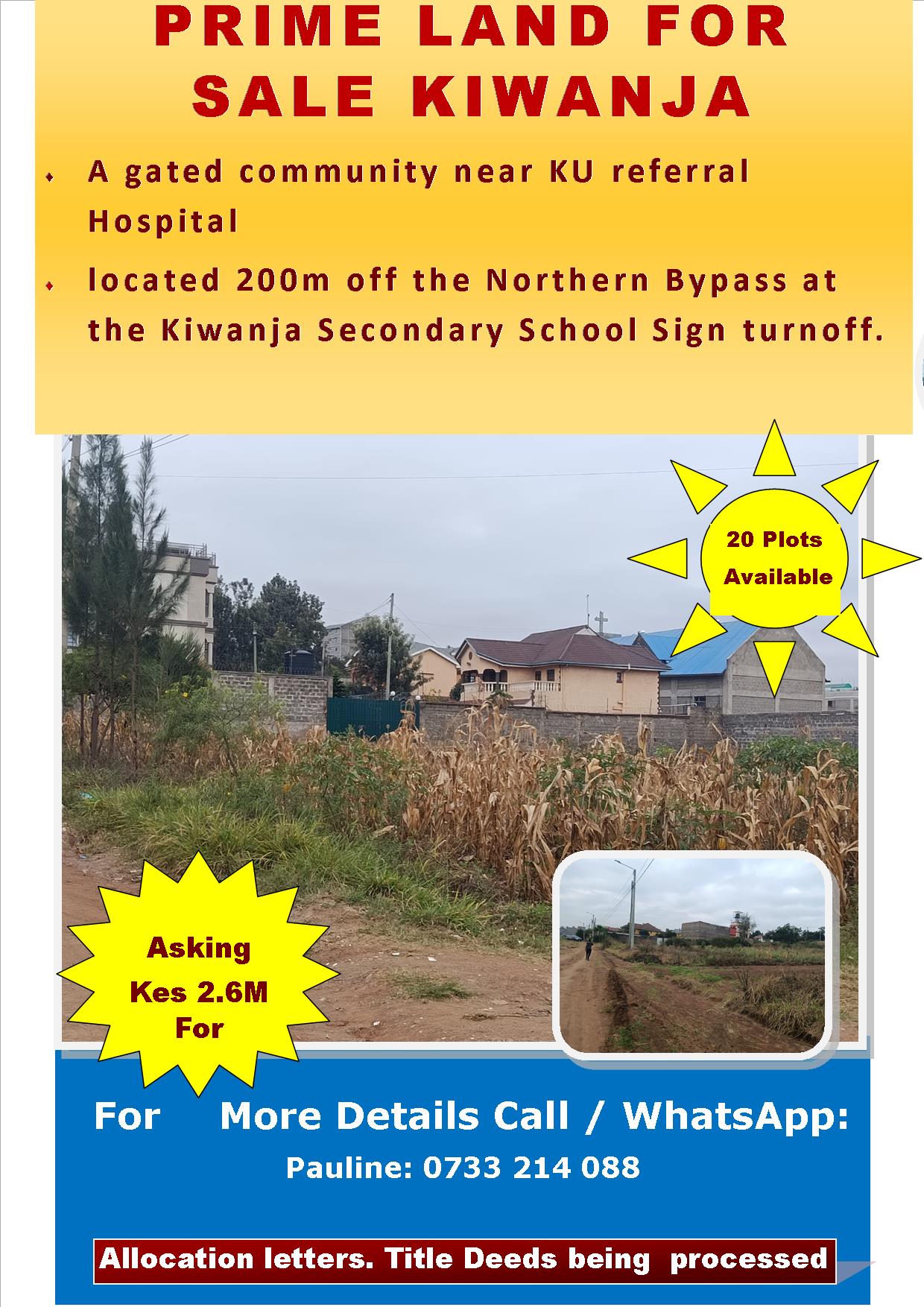 Strategic property located near KU Referral Hospit